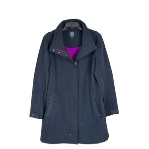 TITLE NINE WOMEN’S SOFTSHELL PEACEKEEPER LONG JACKET COAT LINED GRAY LARGE